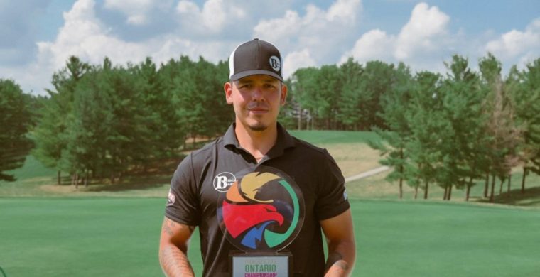 Six Nations member John Monture Jr. won the men’s category at last week’s Indigenous Ontario Golf Championship. Photo by Gregory Mitchell.