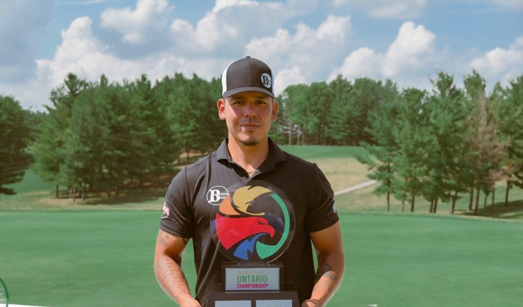 Six Nations member John Monture Jr. won the men’s category at last week’s Indigenous Ontario Golf Championship. Photo by Gregory Mitchell.