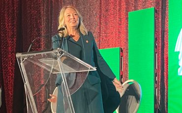 Ontario NDP leader Marit Stiles spoke at the First Nations Community Wellness Conference in Toronto on Aug. 19. Photo by Sam Laskaris.