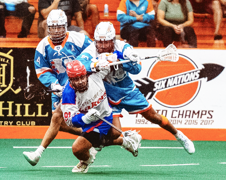 The Six Nations Chiefs have pushed the Peterborough Lakers to the brink of elimination following a 9-4 victory in Game 3 of their MSL championship final series on Thursday. Photo by Darryl Smart.