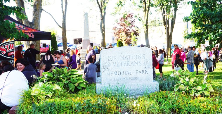 Below: Six Nations Veterans Park was packed with information from various departments and organizations to help in the fight against drugs. (Photos by Jim C. Powless)