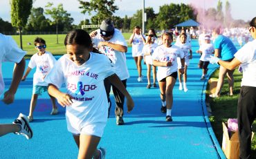 Running for fun at the Six Nations annual Colour Run also carries an important message about suicide prevention. (Photos by Jim C. Powless)