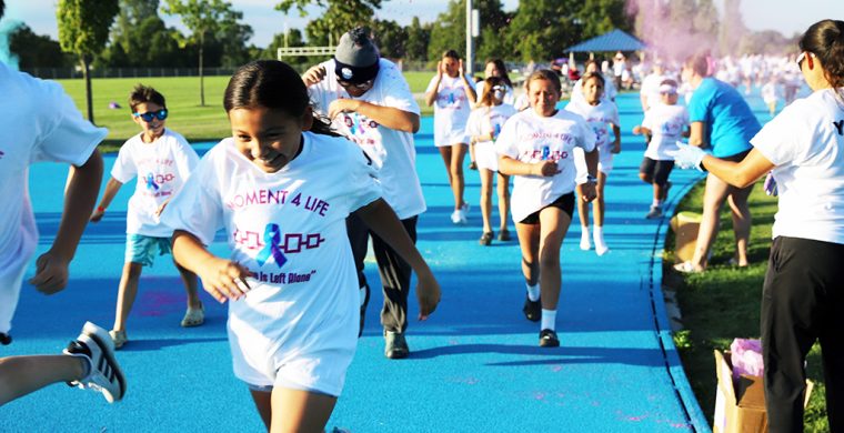 Running for fun at the Six Nations annual Colour Run also carries an important message about suicide prevention. (Photos by Jim C. Powless)