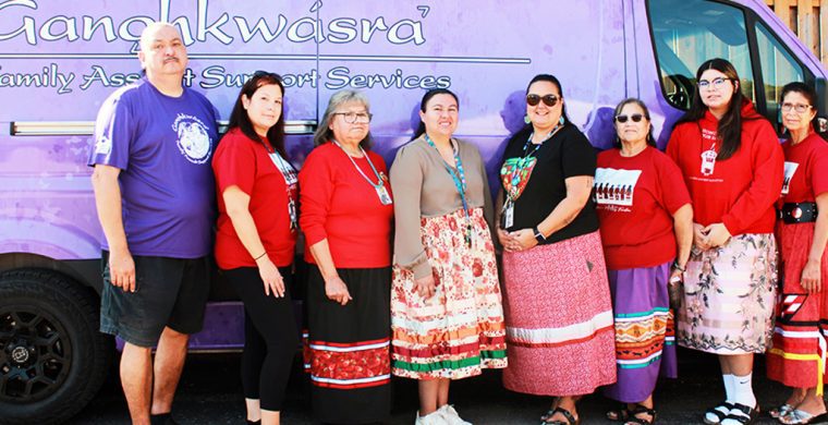 Ganohkwasra Family Assault Support Services and its Deyetiyenyadoha program held a walk-through vigil, this past weekend. (Photos by Carly McHugh)