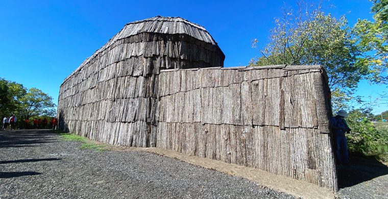 Ganohsa’o:weh longhouse rose from the ashes. (Photo by Jim C. Powless)