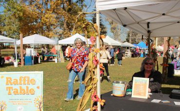 Booths were set up by local businesses during the harvest event.