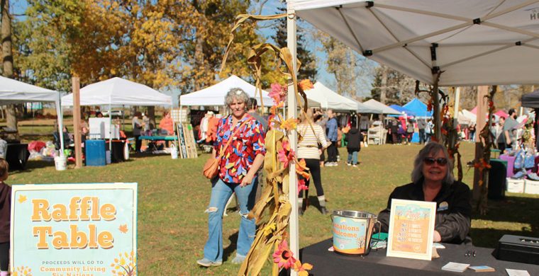 Booths were set up by local businesses during the harvest event.