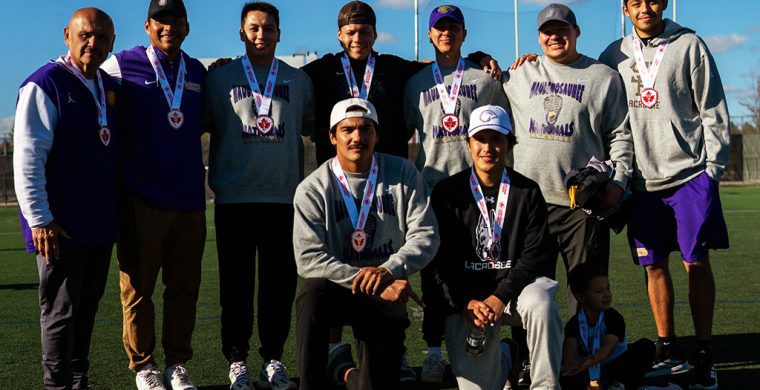 The Haudenosaunee Nationals men’s team won the bronze medal at the World Lacrosse Super Sixes tourney in Oshawa. Photo courtesy Haudenosaunee Nationals.