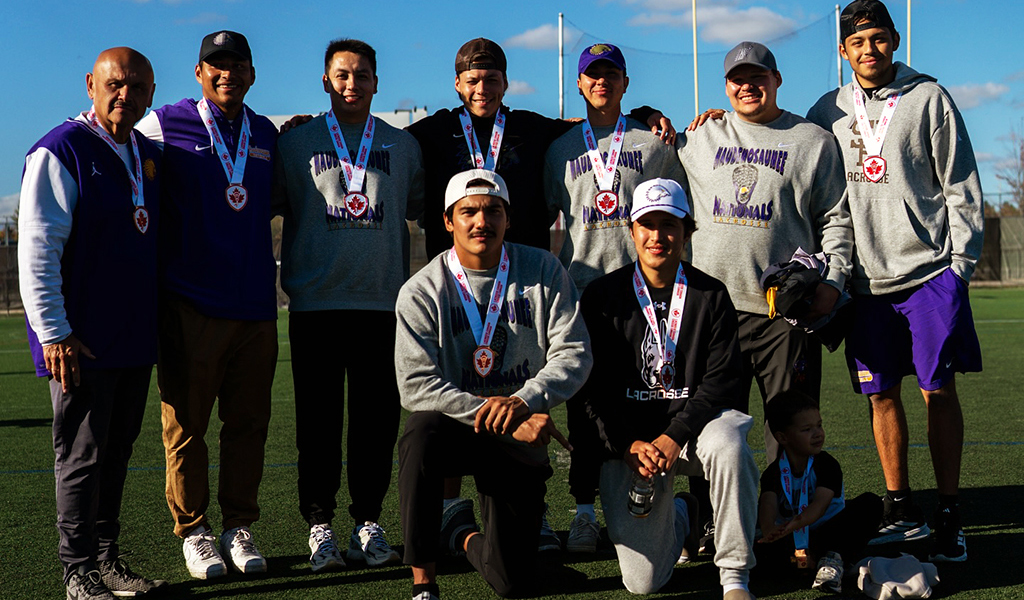 The Haudenosaunee Nationals men’s team won the bronze medal at the World Lacrosse Super Sixes tourney in Oshawa. Photo courtesy Haudenosaunee Nationals.