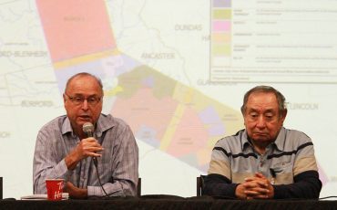 Former Six Nations lands employee Phil Monture and Lonny Bomberry, SNEC lands and resources director, answer questions on coming land rights court battle.