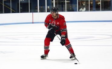 Tyler Hill scored the game-winning goal for the Six Nations Ironmen this past Saturday in a road win against the Woodstock Lakers. Photo by Homer Anderson.