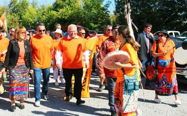 Ontario Premier Doug Ford dropped by the Mississaugas of Credit First Nation for Orange Shirt Day taking part in activities including a stroll through Hagersville, Ontario.