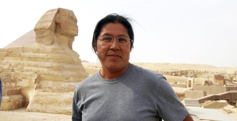 Mother Earth is full of wonder and I am fortunate to have filled my eyes with many incredible sites. Here I am on a visit to the Sphinx at the Giza Plateau with the historic Pyramids of Egypt in Cairo. (Photo provided by X Kataquapit)