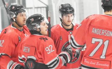 The Six Nations Ironmen celebrated a road win against the Halton Hills Coyotes on Saturday. Photo by Honee Anderson.