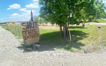 Signs were posted outside Legacy Farms last summer.