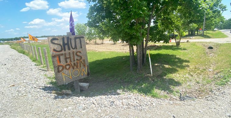 Signs were posted outside Legacy Farms last summer.