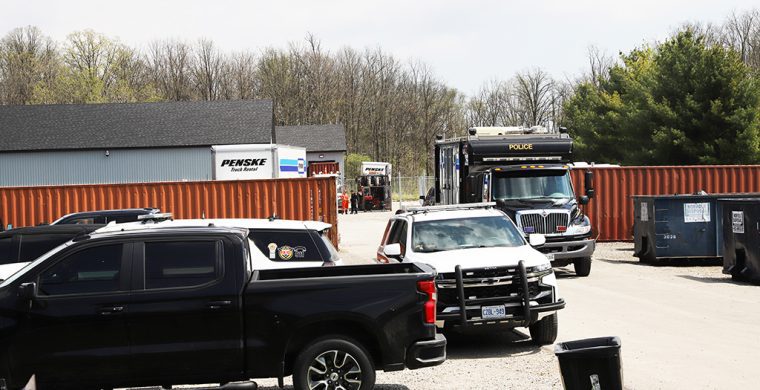 Six Nations Police and joint OPP forces shut down this massive operation last May. (Photo by Jim Powless)