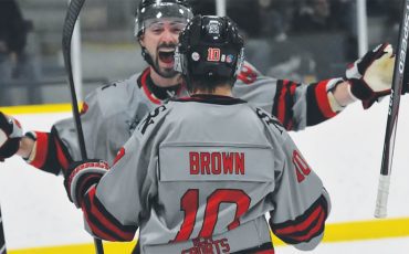 The Six Nations Ironmen are hoping to do their share of celebrating during their playoff run which begins Saturday. (Photo by Honee Anderson.)