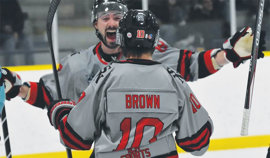 The Six Nations Ironmen are hoping to do their share of celebrating during their playoff run which begins Saturday. (Photo by Honee Anderson.)