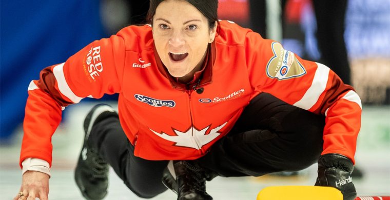 Kerri Einarson skipped her team to victory in The Scotties championship final on Sunday. (Photo by Curling Canada/Andrew Klaver.)