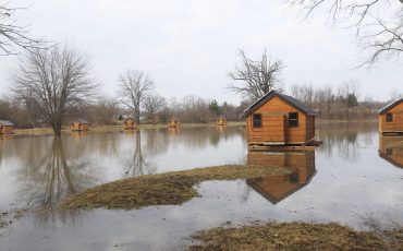 Chiefswood Park was flooded out as Grand River waters breached the banks. (Photos by Jim C. Powless)