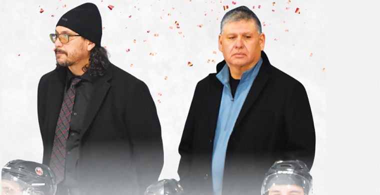 Ryan Davis, on left, and Darrell Anderson, were named coach of the year and executive of the year, respectively for the NPHL’s Metropolitan Conference. (Supplied Photo).