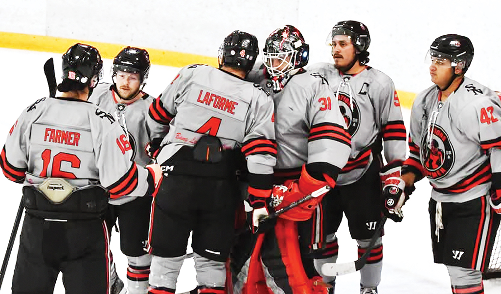 The Six Nations Ironmen wrapped up their opening-round playoff series on Saturday as they eliminated the Halton Hills Coyotes. Photo by Honee Anderson.
