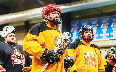 Some old and new faces were among those who attended the opening day of tryouts for the Six Nations Rivermen. (Photo by Andrew Van Every.)