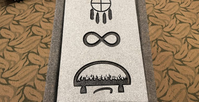 A headstone featuring a traditional Inuit lamp is seen in this undated photo. The lamp has been approved as an optional spiritual emblem for headstones at the National Military Cemetery. The qulliq emblem was unveiled in a ceremony at Beechwood Cemetery in Ottawa on May 19, 2026. THE CANADIAN PRESS/Handout - Beechwood Cemetery Foundation (Mandatory Credit)