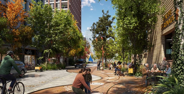 Artist’s rendering of proposed Waterfront Toronto’s new Ookwemin Minising Island project.