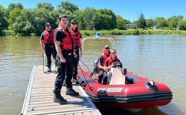 Six Nations Fire were on the river last week training for the coming summer boating season including firefighters Tyler Harding, Josh Cowling, Stephen tottle, Kolton Debus and Alex Howling.