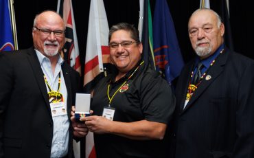 Six Nations Police Chief Darren Montour, received an award for Distinguished Service alongside his Deputy Chief Tim Bomberry,