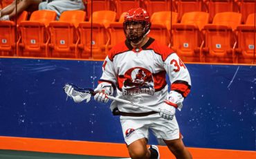 David Anderson, a key member of the Six Nations Rivermen last season, played his first game of the season for the club this past Saturday in Belleville. (Photo by Andrew VanEvery.)