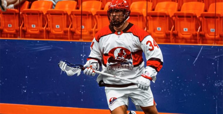 David Anderson, a key member of the Six Nations Rivermen last season, played his first game of the season for the club this past Saturday in Belleville. (Photo by Andrew VanEvery.)