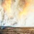 Collins First Nation was forced to flee massive wildfires destroying the north by boats. (Photo by Lynden Tyler)