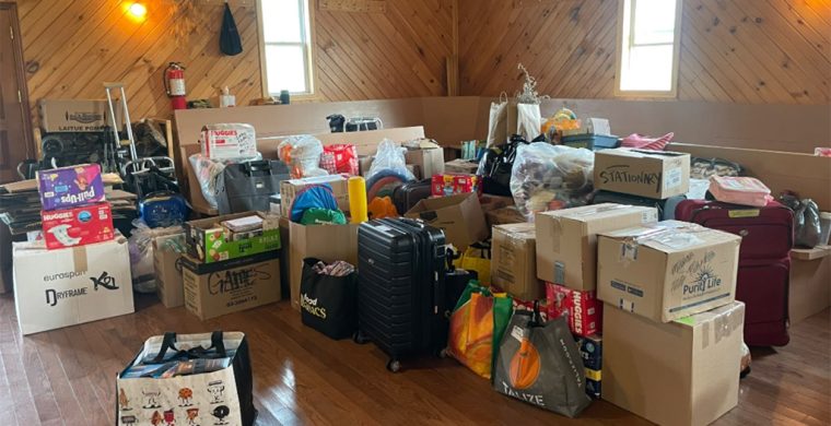 Six Nations donations gathered over the weekend were sent to communities hit by fire. (Photo by Kaya Nomee-Maracle).