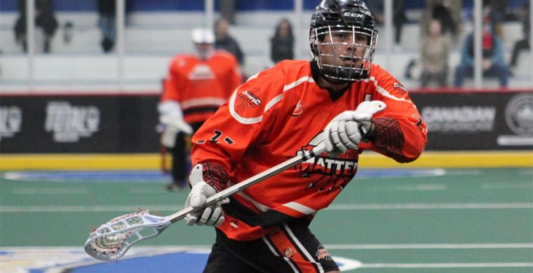 Wes Whitlow, a member of the Six Nations Snipers, has been named as the MVP of the Arena Lacrosse League for the 2025-26 campaign. (Photo by Jennifer McNeil.)
