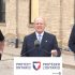 Brantford Police Chief Jason Saunders, Ontario Solicitor General Michael Kerzner and Brantford-Brant MPP Will Bouma outside the former Brantford Jail. (Photos by Alex Murray)