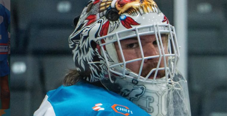 Goaltender Doug Jamieson and his Six Nations teammates are battling the Peterborough Lakers in this year’s MSL final. (Photo by Darryl Smart)