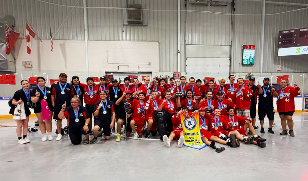 The Six Nations Stealth captured this year’s Meredith Cup, the provincial Junior C title. Photo courtesy OJCLL.