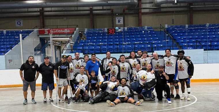 The Six Nations Tomahawks captured the Senior Series Lacrosse’s B Division title on Sunday. (Photo courtesy Six Nations Tomahawks.)