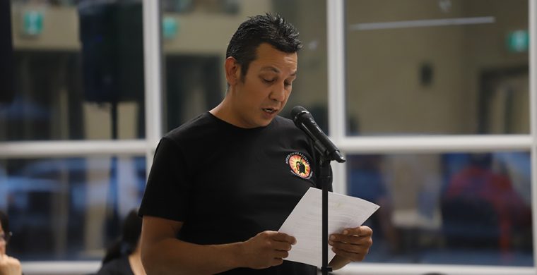 A Six Nations man representing the Rotiskenrakehte issued a notice to the Six Nations Elected Council, Brantford and SPA2 Kandowners Group to cease and desist all development activities along Birkett Lane in Brantford ...page 3. (Photo by Jim C. Powless)