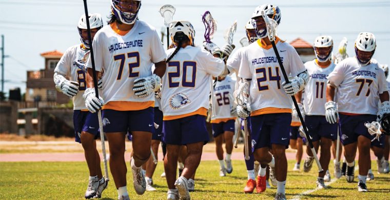 The Haudenosaunee Nationals men’s field lacrosse squad qualified for next year’s world tournament with a bronze medal finish at the Pan-American championships. Photo courtesy Haudenosaunee Nationals.