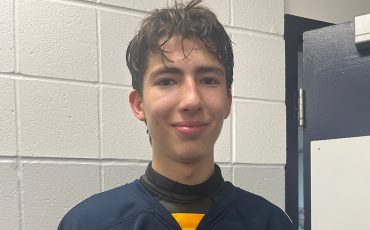 Six Nations member Calder Anderson is a rookie forward with the Burlington Cougars this season. (Photo by Sam Laskaris.)