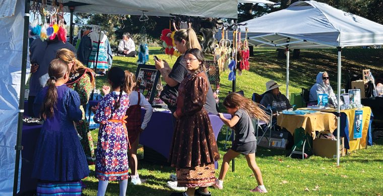The Mohawk Chapel hosted an artists’ festival featuring writers, crafters even dancers in a fall setting outside the historic building. (Photo by Barbara Latkowski)