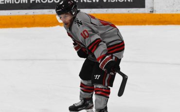 Mitch Brown scored a hat trick to lead the Six Nations Ironmen to a road win in Strathroy. Photo by Honee Anderson.