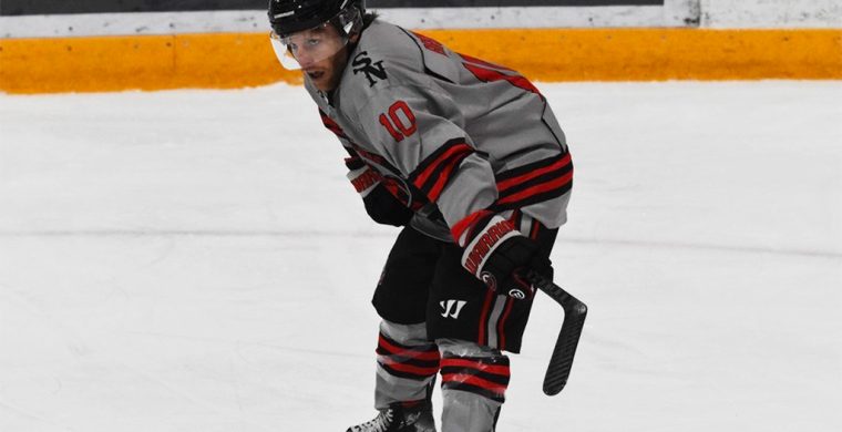 Mitch Brown scored a hat trick to lead the Six Nations Ironmen to a road win in Strathroy. Photo by Honee Anderson.