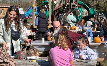 Fall Festival foods meant grabbing a picnic table and enjoying the fall day. (Photos by Barbara Latkowski)